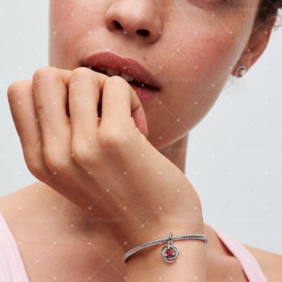 Pandora True Red Eternity Circle Dangle Charm - Picture 6 of 6